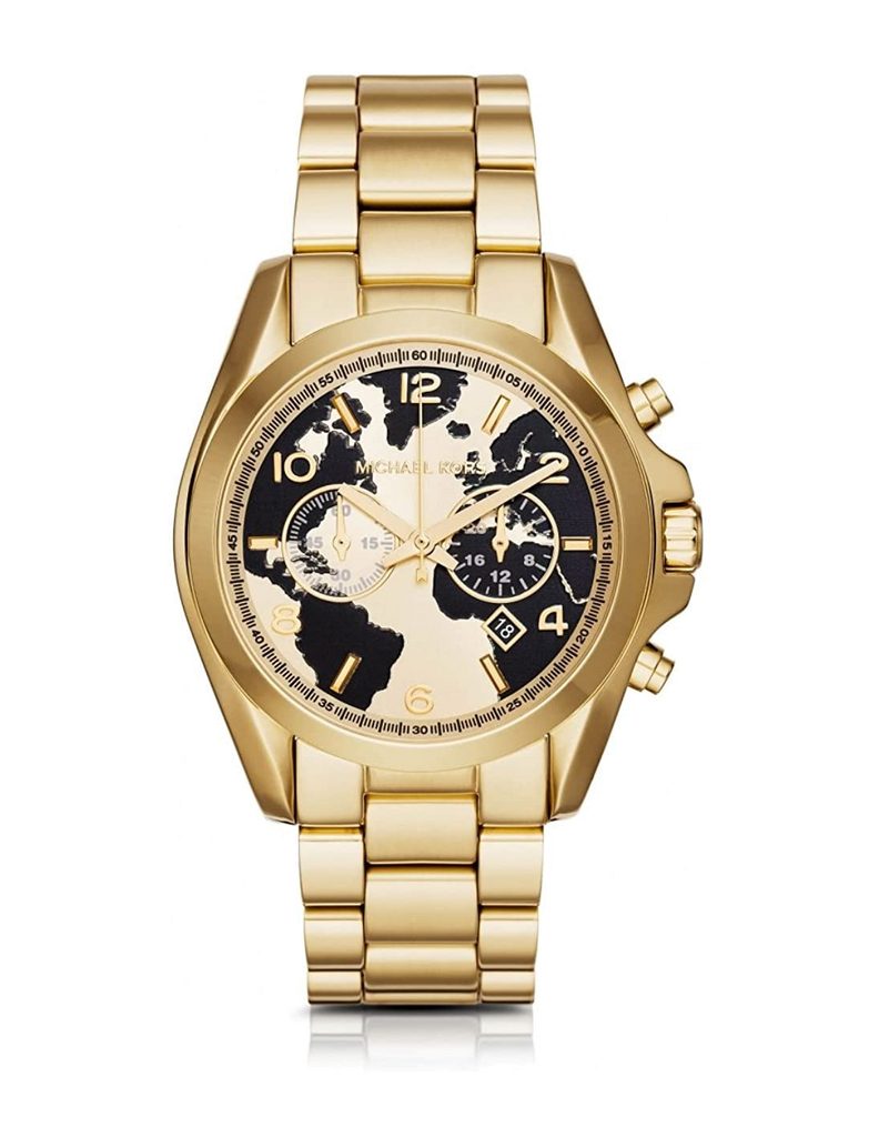 Buy Shop Michael Kors Bradshaw Stop Hunger Black Gold Dial Gold Steel Strap Watch for Women - MK6272 USA Online