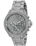 Buy Shop Michael Kors Wren Chronograph Crystals Silver Dial Silver Steel Strap Watch For Women - MK6317 USA Online