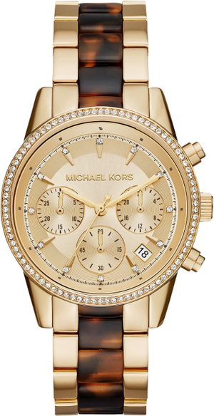 Buy Shop Michael Kors Ritz Gold Dial Two Tone Steel Strap Watch for Women - MK6322 USA Online