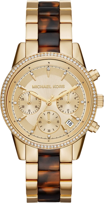 Buy Shop Michael Kors Ritz Gold Dial Two Tone Steel Strap Watch for Women - MK6322 USA Online