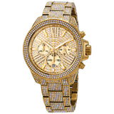 Buy Shop Michael Kors Ritz Three-Hand Glitz Crystals Gold Dial Gold Steel Strap Watch for Women - MK6747 USA Online