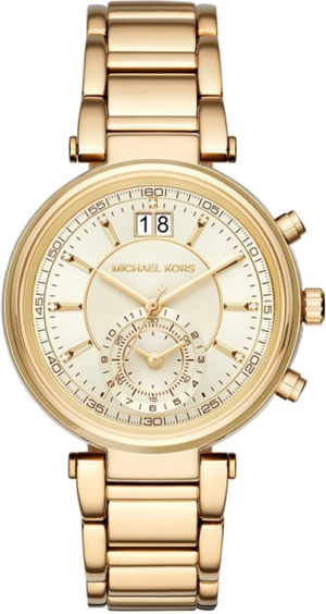 Buy Shop Michael Kors Sawyer White Dial Gold Steel Strap Watch for Women - MK6362 USA Online