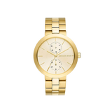 Buy Shop Michael Kors Garner Quartz Gold Dial Gold Steel Strap Watch For Women - MK6408 USA Online