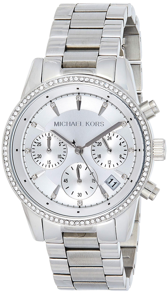 Buy Shop Michael Kors Ritz Silver Dial Silver Steel Strap Watch for Women - MK6428 USA Online