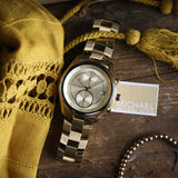 Buy Shop Michael Kors Briar Analog Gold Dial Gold Steel Strap Watch For Women - MK6464 USA Online