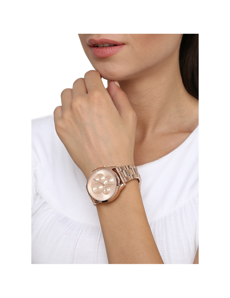 Buy Shop Michael Kors Briar Quartz Rose Gold Dial Rose Gold Steel Strap Watch For Women - MK6465 USA Online