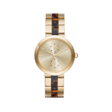 Buy Shop Michael Kors Garner Multifunction Gold Dial Two Tone Steel Strap Watch For Women - MK6471 USA Online