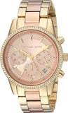 Buy Shop Michael Kors Ritz Chronograph Rose Dial Two Tone Steel Strap Watch for Women - MK6475 USA Online