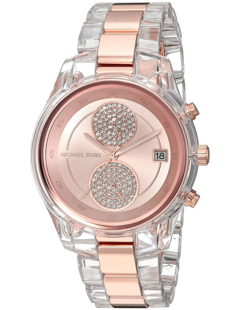 Buy Shop Michael Kors Blair Quartz Analog Rose Gold Dial Two Tone Steel Strap Watch For Women - MK6498 USA Online