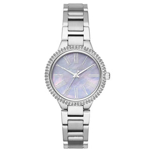 Buy Shop Michael Kors Taryn Mother of Pearl Purple Dial Silver Steel Strap Watch For Women - MK6562 USA Online