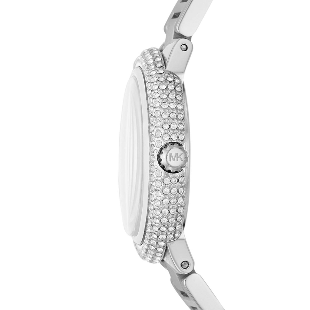 Buy Shop Michael Kors Taryn Mother of Pearl Purple Dial Silver Steel Strap Watch For Women - MK6562 USA Online
