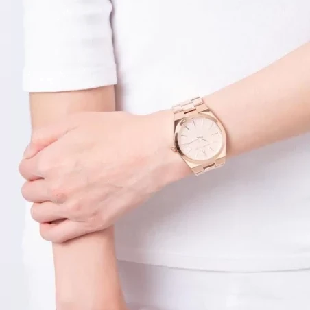 Buy Shop Michael Kors Channing Quartz Rose Gold Dial Rose Gold Steel Strap Watch For Women - MK6624 USA Online