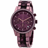 Buy Shop Michael Kors Ritz Chronograph Purple Dial Purple Steel Strap Watch For Women - MK6720 USA Online