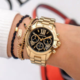 Buy Shop Michael Kors Bradshaw Chronograph Black Dial Gold Steel Strap Watch For Women - MK6959 USA Online
