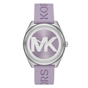 Buy Shop Michael Kors Janelle Three Hand Purple Dial Purple Rubber Strap Watch For Women - MK7143 USA Online
