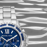 Buy Shop Michael Kors Everest Chronograph Blue Dial Silver Steel Strap Watch For Women - MK7237 USA Online