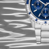 Buy Shop Michael Kors Everest Chronograph Blue Dial Silver Steel Strap Watch For Women - MK7237 USA Online