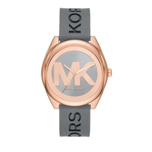 Buy Shop Michael Kors Janelle Three Hand Grey Dial Grey Rubber Strap Watch For Women - MK7314 USA Online