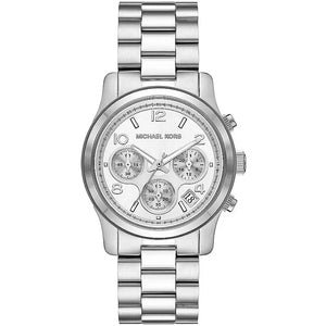 Buy Shop Michael Kors Runway Chronograph Silver Dial Silver Steel Strap Watch For Women - MK7325 USA Online
