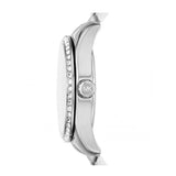 Buy Shop Michael Kors Lexington Lux Three Hand Mother of Pearl Silver Dial Silver Steel Strap Watch for Women - MK7445 USA Online