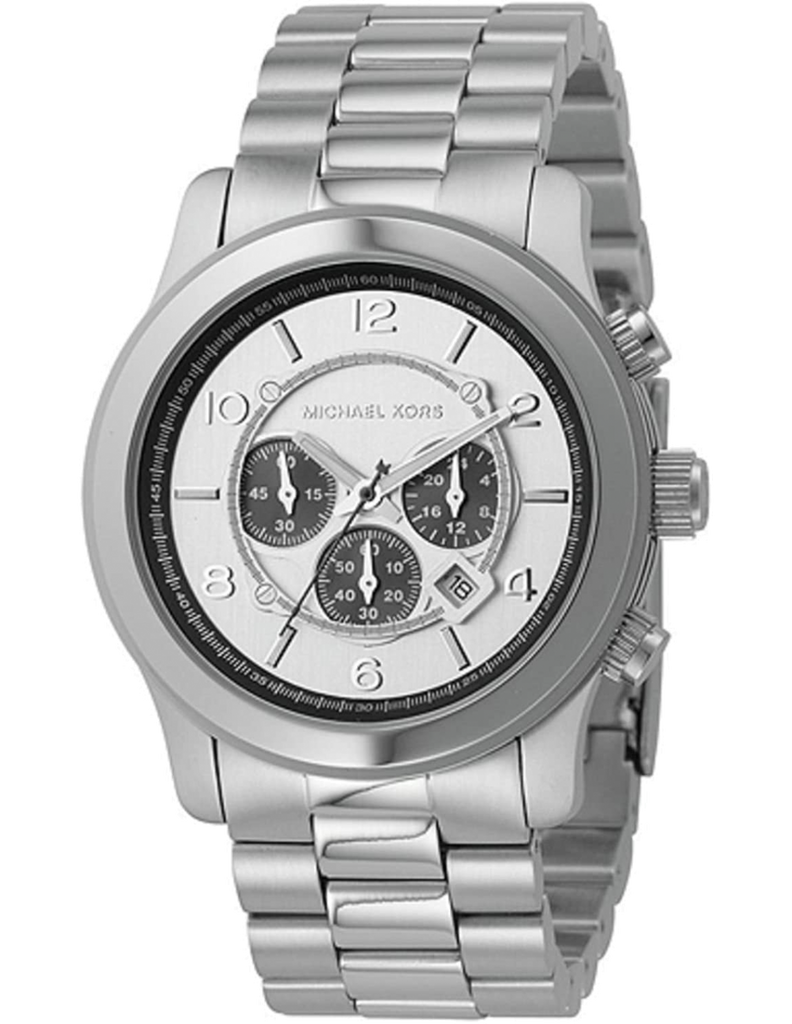 Buy Shop Michael Kors Runway Chronograph Silver Dial Silver Steel Strap Watch for Men - MK8060 USA Online