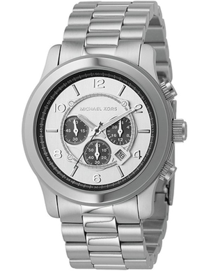 Buy Shop Michael Kors Runway Chronograph Silver Dial Silver Steel Strap Watch for Men - MK8060 USA Online