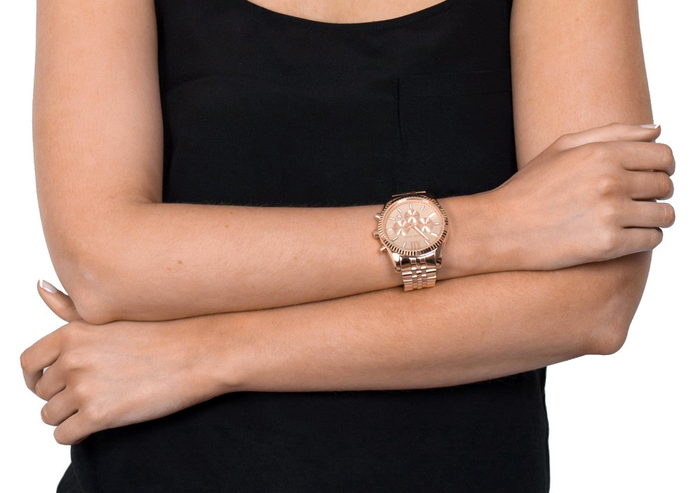 Buy Shop Michael Kors Lexington Rose Gold Dial Rose Gold Steel Strap Watch for Men - MK8319 USA Online