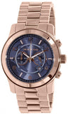 Buy Shop Michael Kors Runway Stop Hunger Quartz Blue Dial Rose Gold Steel Strap Watch For Men - MK8358 USA Online