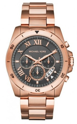 Buy Shop Michael Kors Brecken Chronograph Analog Black Dial Rose Gold Steel Strap Watch For Women - MK8563 USA Online