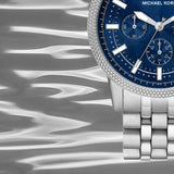 Buy Shop Michael Kors Hutton Chronograph Blue Dial Blue Steel Strap Watch For Men - MK8952 USA Online