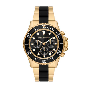 Buy Shop Michael Kors Everest Chronograph Black Dial Two Tone Steel Strap Watch For Men - MK8979 USA Online