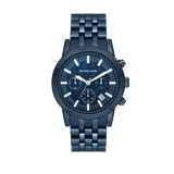 Buy Shop Michael Kors Hutton Chronograph Blue Dial Blue Steel Strap Watch For Men - MK9088 USA Online
