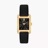 Buy Shop Michael Kors Monroe Three Hand Black Dial Black Leather Strap Watch for Women - MKO1027 USA Online