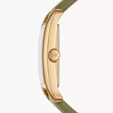 Buy Shop Michael Kors Monroe Three-Hand Silver Dial Green Leather Strap Watch for Women - MKO1028 USA Online