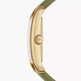 Buy Shop Michael Kors Monroe Three-Hand Silver Dial Green Leather Strap Watch for Women - MKO1028 USA Online