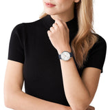 Buy Shop Michael Kors Pyper Quartz Silver Dial Blue Leather Strap Watch For Women - MK7244 USA Online