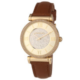 Buy Shop Michael Kors Catlin Champagne Dial Brown Leather Strap Watch for Women - MK2375 USA Online