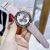 Buy Shop Michael Kors Multifunction Silver Dial Pink Leather Strap Watch For Women - MK7206 USA Online