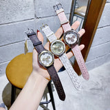 Buy Shop Michael Kors Multifunction Silver Dial Pink Leather Strap Watch For Women - MK7206 USA Online