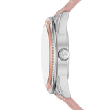 Buy Shop Michael Kors Multifunction Silver Dial Pink Leather Strap Watch For Women - MK7206 USA Online
