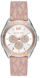 Buy Shop Michael Kors Multifunction Silver Dial Pink Leather Strap Watch For Women - MK7206 USA Online
