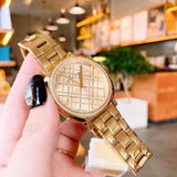Buy Shop Michael Kors Nia Quartz Gold Dial Gold Steel Strap Watch For Women - MK3989 USA Online
