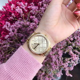 Buy Shop Michael Kors Nia Quartz Gold Dial Gold Steel Strap Watch For Women - MK3989 USA Online