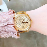 Buy Shop Michael Kors Nia Quartz Gold Dial Gold Steel Strap Watch For Women - MK3989 USA Online