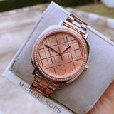 Buy Shop Michael Kors Nia Quartz Rose Gold Dial Rose Gold Steel Strap Watch For Women - MK3990 USA Online