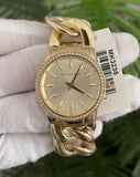 Buy Shop Michael Kors Nini Three Hand Gold Dial Gold Steel Strap Watch For Women - MK3235 USA Online