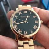 Buy Shop Michael Kors Noire Black Dial Rose Gold Steel Strap Watch for Women - MK3585 USA Online