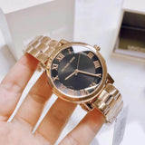 Buy Shop Michael Kors Noire Black Dial Rose Gold Steel Strap Watch for Women - MK3585 USA Online