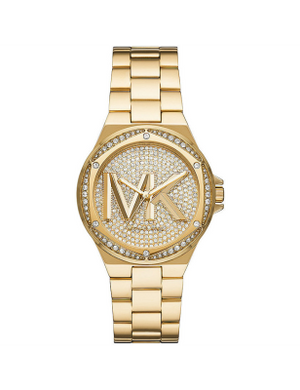 Buy Shop Michael Kors Lennox Three Hand Gold Dial Gold Steel Strap Watch For Women - MK7229 USA Online