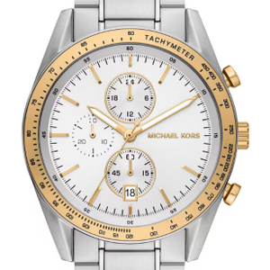 Buy Shop Michael Kors Accelerator Chronograph White Dial Silver Steel Strap Watch For Men - MK9112 USA Online